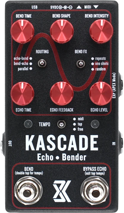 Kascade Echo / Bender pedal, top view